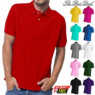 Men's Dri-Fit Polo Shirt Causal Cotton Jersey Short Sleeve Sport Causal Golf Tee • $10.88