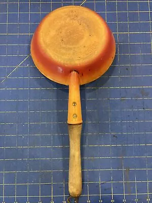 Vintage Descoware Belgium Flame Orange 7” Enamel Cast Iron Skillet 18 • $24.99