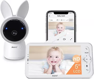 ARENTI Baby Monitor With Camera And Night Vision 2K Video White  • £132.99