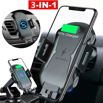 Wireless Car Charger Fast Charge Mount Air Vent Phone Holder For IPhone Samsung • $14.99
