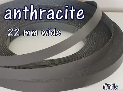 Melamine Pre Glued Iron On Edging Tape/Edge Banding 22mm  Anthracite • £1.20