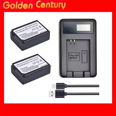 2x Battery +USB Charger For Samsung NX200 NX210 NX1000 NX1100 NX2000 NX-300M L10 • $65.95