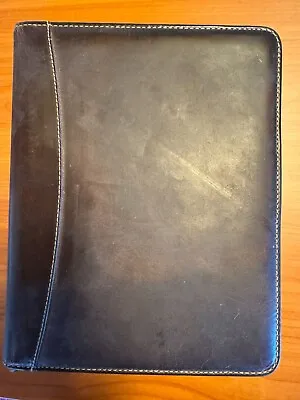 REDUCED! FRANKLIN COVEY Vintage Zip Binder Classic USA Genuine Leather Brown • $65