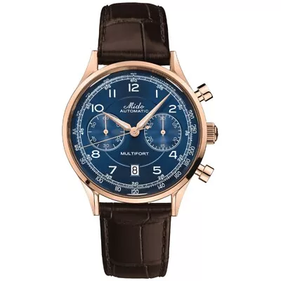 New Mido Multifort Patrimony Chronograph Blue Dial Men's Watch M0404273604200 • $1969