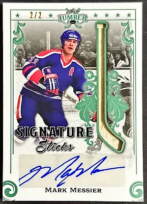 2021-22 Leaf Lumber Mark Messier Auto 2/2 Emerald Game Used Stick Oilers Rangers • $213.69