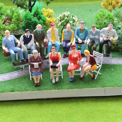 12pcs Model Trains G Scale 1:25 Sitting Figure Seated People 12 Different Poses • $16.99