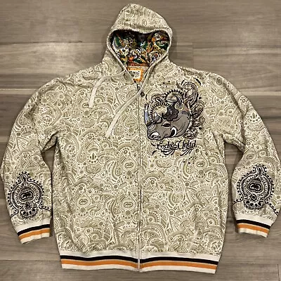 VTG 90s Ecko Unltd Graffiti Hoodie Adult LARGE Chest 25 Rhino Embroidery Henna • $118.75