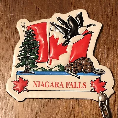 VINTAGE Niagra Falls Souvenir Magnet Key Chain Keyring Canada Flag Geese Beaver • $3.59