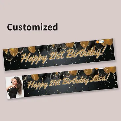 Party Balloons Happy Birthday 21st 30th 18th  Personalised Banner Decorations  • $18.10