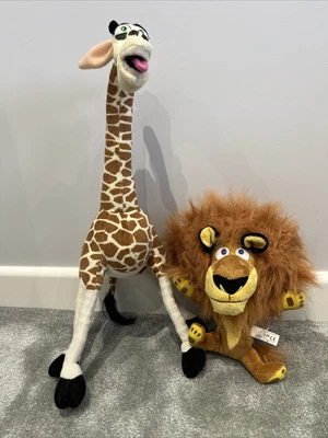 £10 • Buy Madagascar Soft Plush Toy Melvin The Giraffe And Alex The Lion Soft Plush Toy