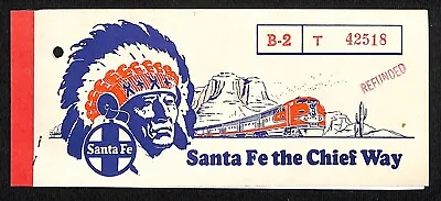 Santa Fe Railroad 1964  The Chief Way  Ticket Book W/ 4 Tickets & Map Cover • $9.99