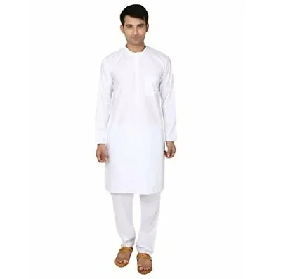 £15.49 • Buy New White Cotton Kurta Pajama For Men Yoga Indian Clothing