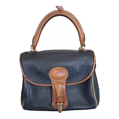 Vintage Dooney And Bourke Handbag - USA Purse Dark Blue Pebbled  • $11.88
