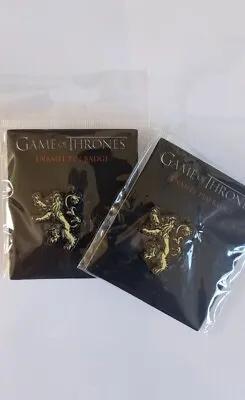 2 X Game Of Thrones Enamel Pin Badge Lannister 3cm X 2.5cm  New And Sealed • £6