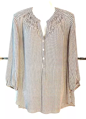 Women's Max Edition 3/4 Billow Sleeve Partial Button Tunic Top Size L • $29.99