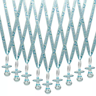 36PC Blue Es Un Niño Spanish Printed Baby Shower Pacifier Necklace Party Favors • $19.99