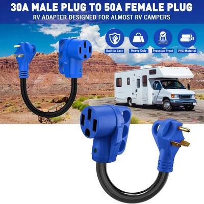 $56.84 • Buy 30 To Amp 50 Adapter Amp RV Power Cord Electrical Converter Cable Lock Connector