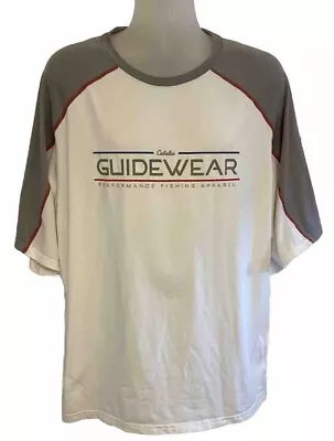 Cabelas Guidewear Colorblock Tee Men’s Sz XXL UPF 30 4 Most Heavy Red Stitch EUC • $14.99