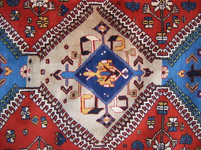 Yalameh Tribal Carpet With Fabulous Sky Blue And Camel • $1950