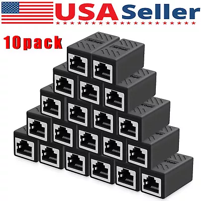 10 PACK RJ45 Inline Coupler Cat6/Cat5e Ethernet Network Cable Extender Connector • $4.99