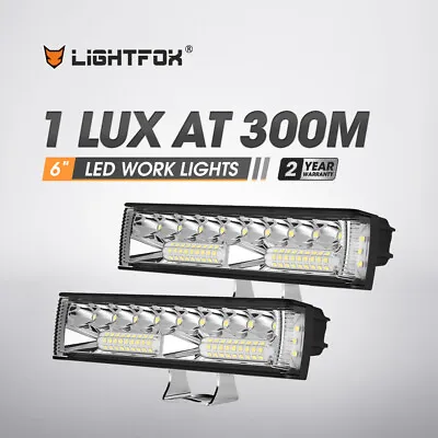 LIGHTFOX 6 Inch Osram LED Work Lights Spot Flood Driving Light Bar Car 4x4 Pair • $32.95