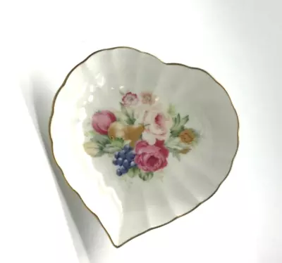 Mikasa Bone China ROSEMEAD Heart Shaped Floral Roses Candy Trinket Dish 5.5” • $16