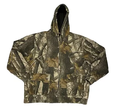 Vintage Y2K Realtree Camo Mossy Oak  Zip Up Hoodie Hunting Jacket Men’s L • $34.99
