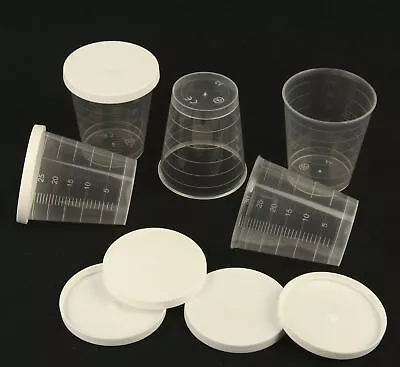 30ml Medicine Measure Cups With Lids Gallipots X 90 Craft Glue Paint Pots Sample • £21.37