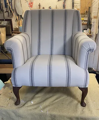 Quality Handmade / Fireside  Chairs Laura Ashley Styl Lyon Grey Stripe • £600