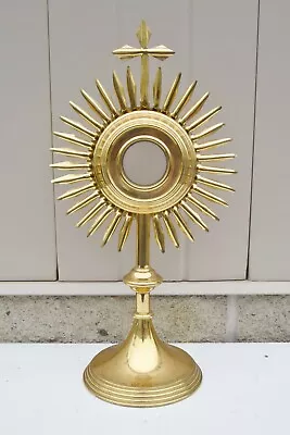 Gold Plated Church Monstrance No Luna - 18 3/4  Ht. (CU966) Reliquary • $319