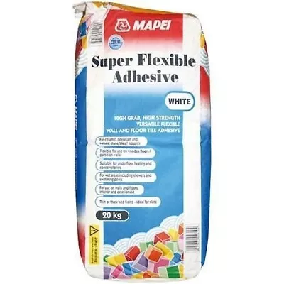 Mapei Super Flexible White Tile Adhesive 20kg • £17.50