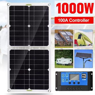 £49.85 • Buy 1000W Solar Panel Kit 100A Battery Charger Controller Caravan Van Boat Camping