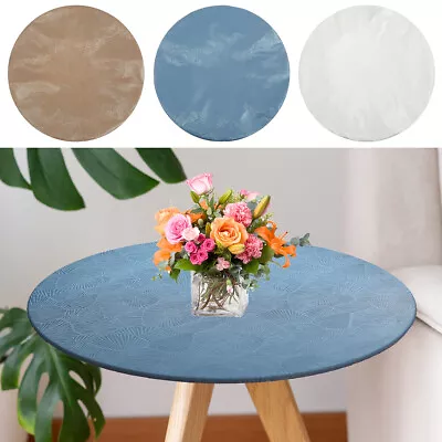 Round Tablecloth Waterproof Stain Resistant Round Table Cover Anti-slip-.-.. • $26.19