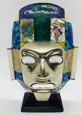 STUNNING Silver Stone Aztec Mayan Warrior Burial Death Mask Free Shipping NR!!!! • $16.84