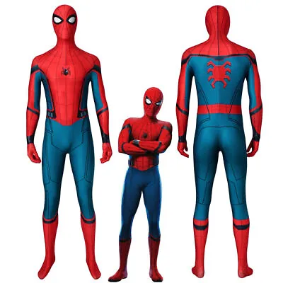 Spider-Man Homecoming Cosplay Costume Zentai Civil War Jumpsuit Adult Halloween • $45.81