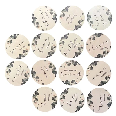 14pcs Wood Baby Monthly Cards Announcement Hello World Sign • $22.13