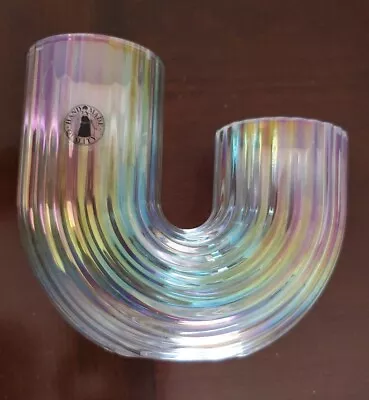 Ikea RÄFFELBJÖRK RAFFELBJORK Dual Vase Mother-of-Pearl Rainbow Color 4 ¾  - NEW • $24.90