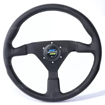 14inch Leather Spoon Sport Racing Tuning Sport Steering Wheel Black Stitching • $101.20