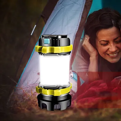 Portable Camping LED Torch USB Rechargeable Night Light Lantern Tent Lamp • £11.99