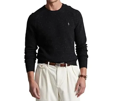 Polo Ralph Lauren Donegal Wool Blend Crewneck Sweater M Charcoal Donegal D0104 • $41.99