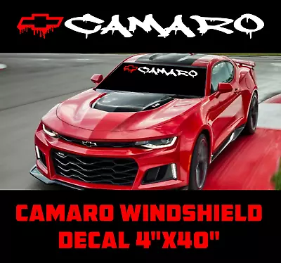 $12.99 • Buy CAMARO Z28 Chevrolet Windshield Sticker Logo Red Bow Decal American Muscle Turbo