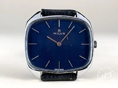 *Very Rare* Vintage Milus 17 Jewels Manual Wind Blue Dial Watch JUST SERVICED • $225