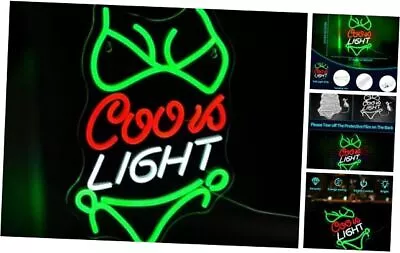 Neon Signs For Wall Decor Beer Bar Signs For Man Cave Decor Green LED Crs Light • $52.85