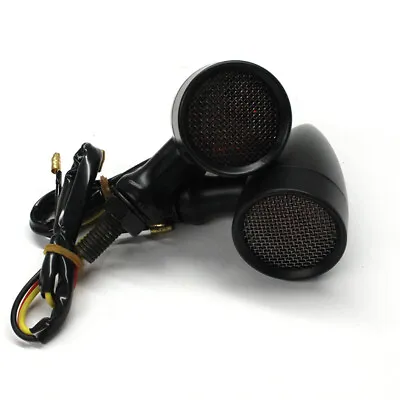 For Yamaha XS750 XS650 XS500 XS400 Red LED Motorcycle Bullet Turn Signals Black • $21.19