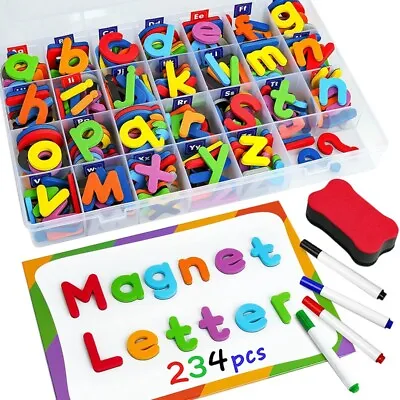 £29.89 • Buy 244 Pcs Magnetic Letters Numbers Set, Uppercase Lowercase Foam Alphabet AB