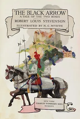 N C WYETH The Black Arrow Robert Louis Stevenson 1926 W/14 Color Plates • $17.99