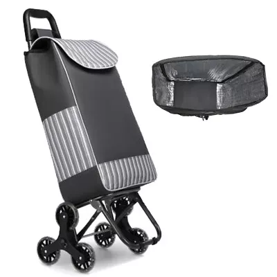 Folding Shopping Trolley Waterproof 2 In 1 Shopping Cart 6 Wheels Detachable • £18.96