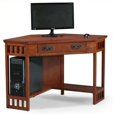 Leick Furniture Corner Computer Desk In Mission Oak • $325.93