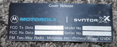 Motorola NOS SYNTOR XX  Escutcheon Name Plate Badge • $7.79