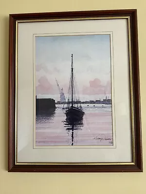 Tony Warren Print  A February Dawn Off Flushing Falmouth Harbour  1930-1994 • £0.10